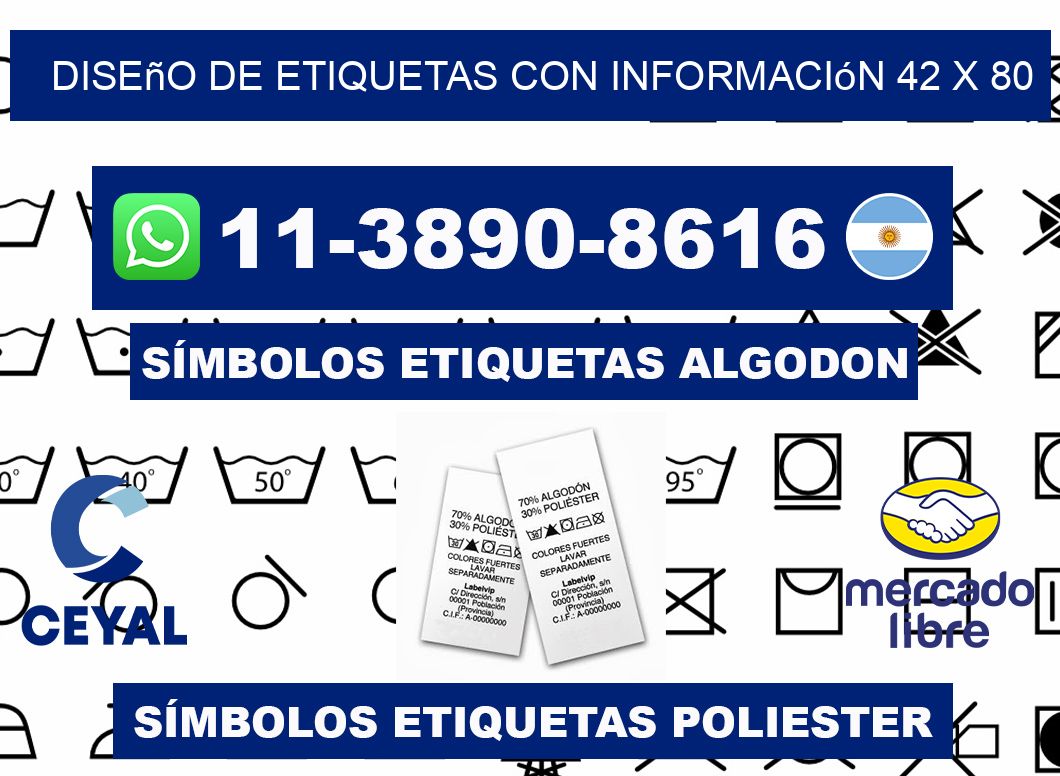 diseño de etiquetas con información 42 x 80
