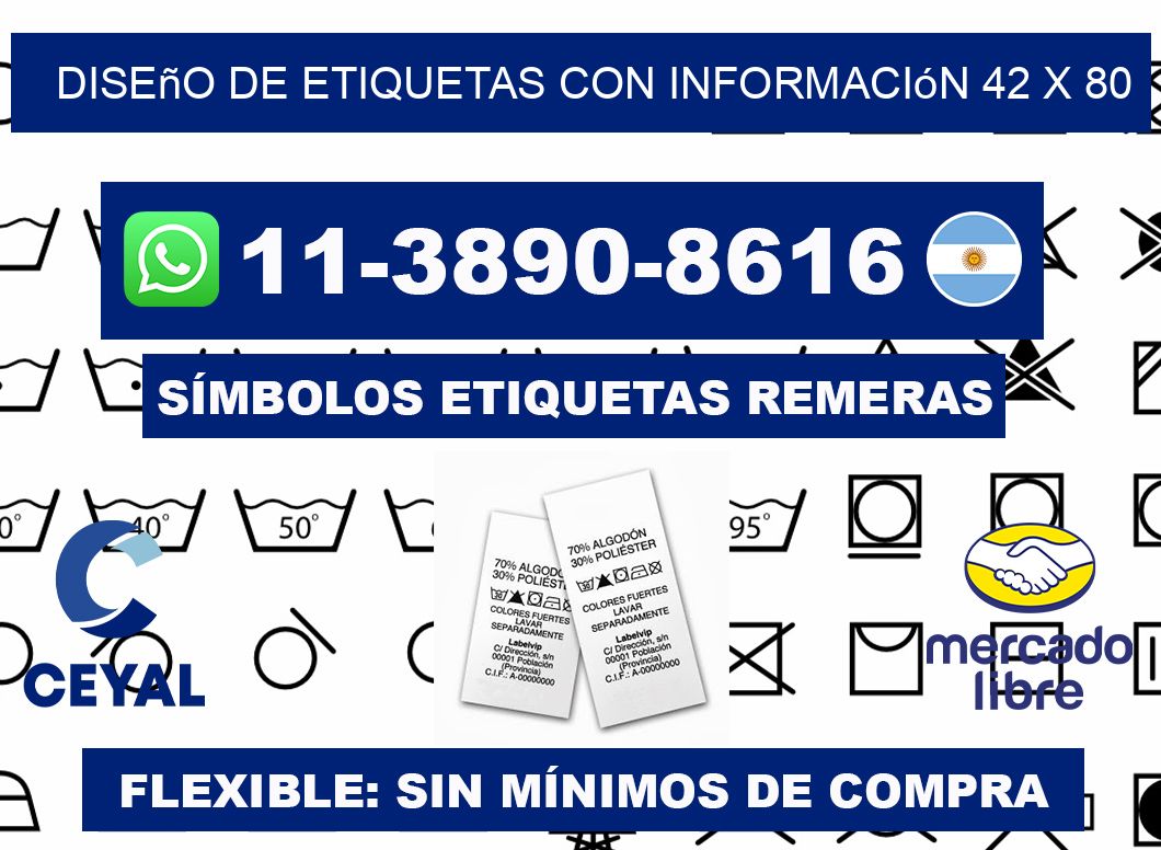 diseño de etiquetas con información 42 x 80