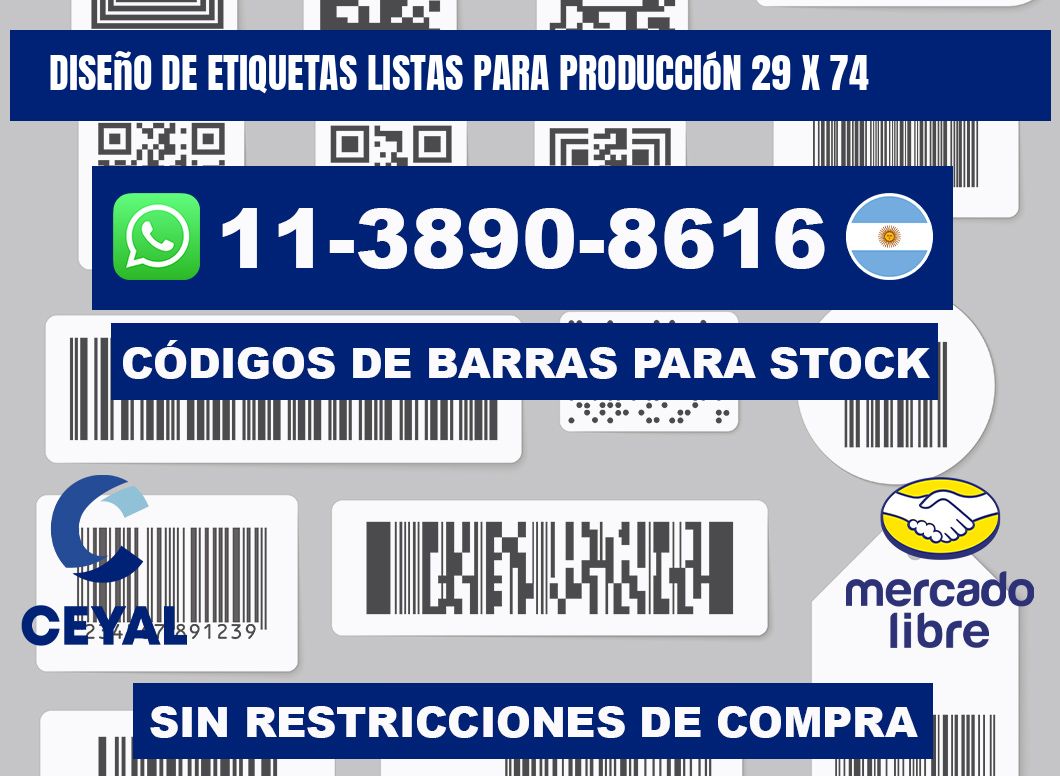diseño de etiquetas listas para producción 29 x 74