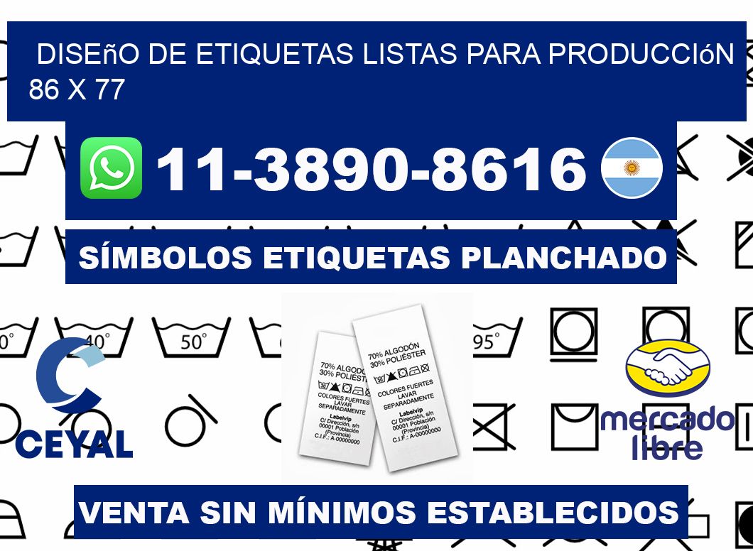 diseño de etiquetas listas para producción 86 x 77