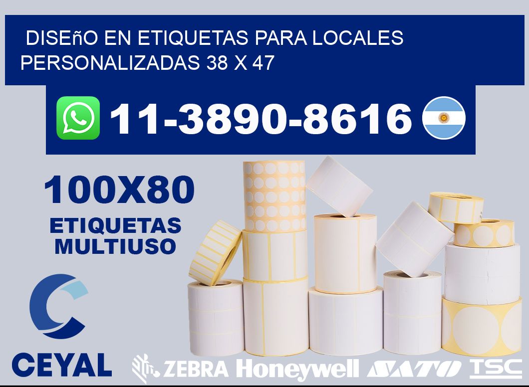 diseño en etiquetas para locales personalizadas 38 x 47