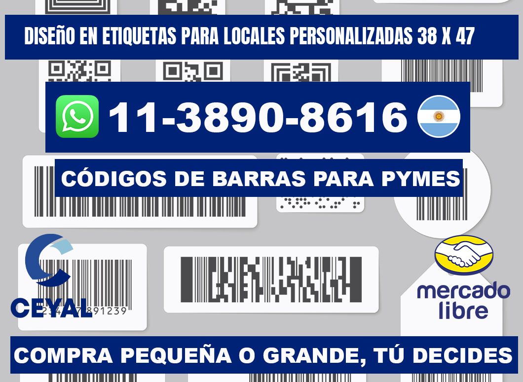 diseño en etiquetas para locales personalizadas 38 x 47