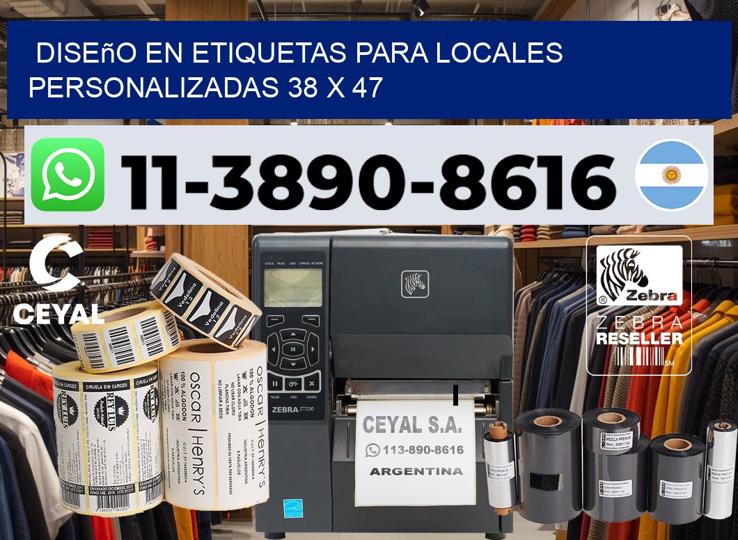 diseño en etiquetas para locales personalizadas 38 x 47