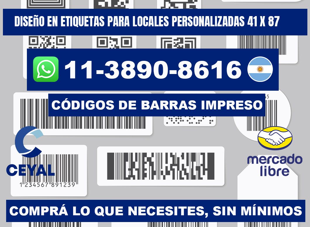 diseño en etiquetas para locales personalizadas 41 x 87