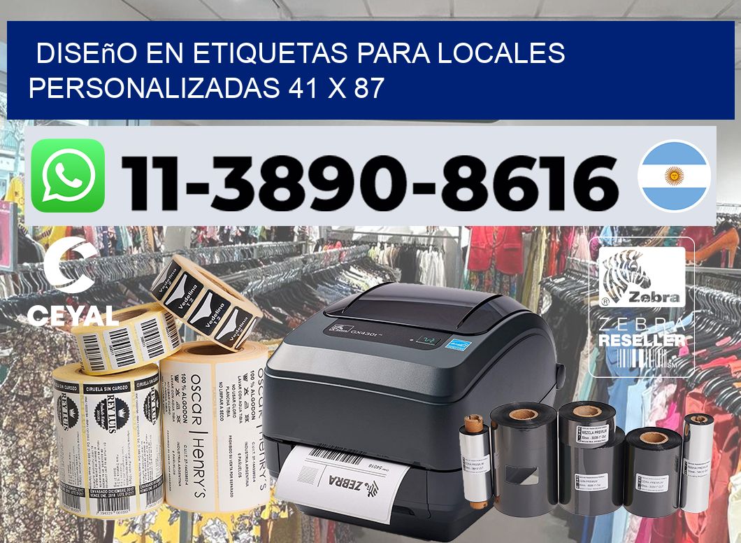 diseño en etiquetas para locales personalizadas 41 x 87