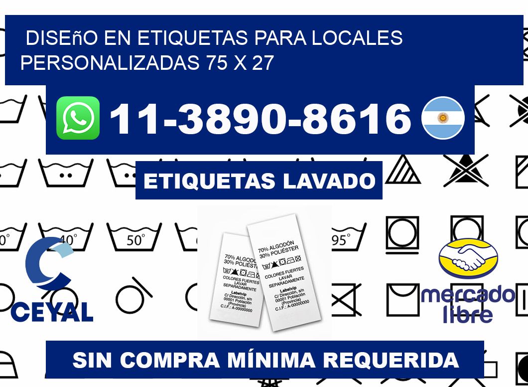 diseño en etiquetas para locales personalizadas 75 x 27