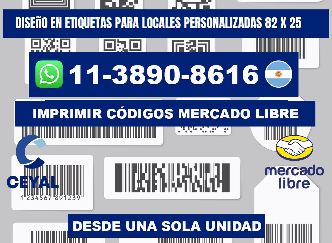 diseño en etiquetas para locales personalizadas 82 x 25