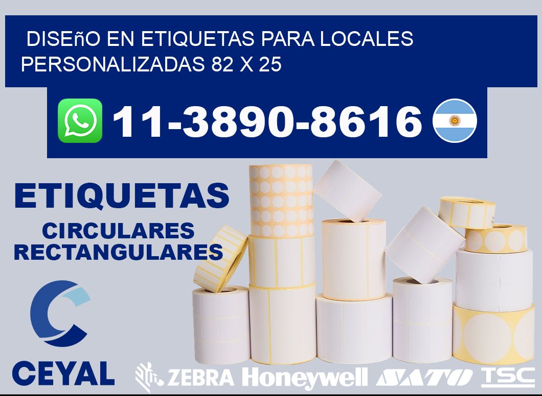 diseño en etiquetas para locales personalizadas 82 x 25