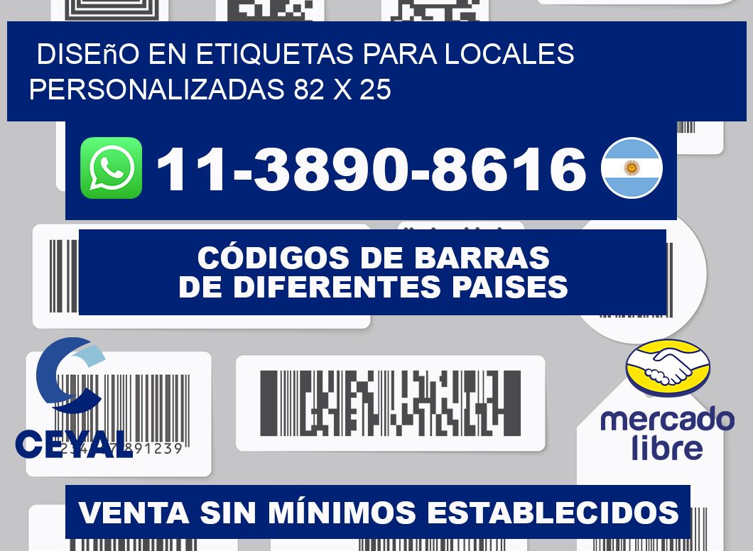 diseño en etiquetas para locales personalizadas 82 x 25