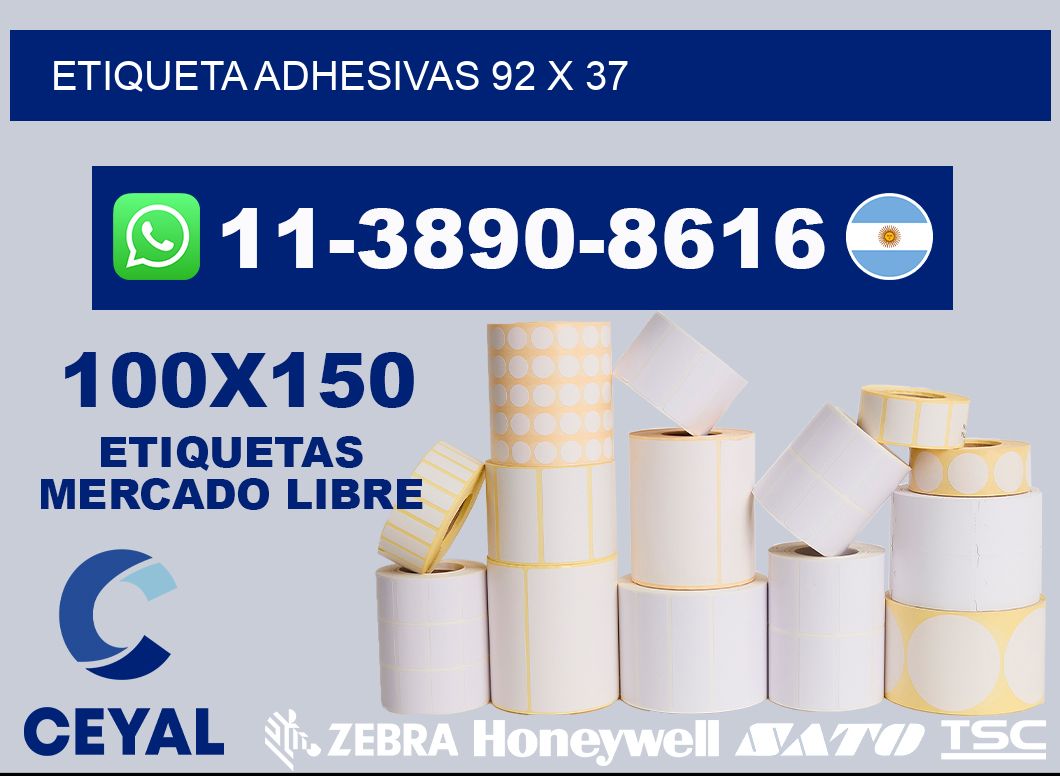 etiqueta adhesivas 92 x 37