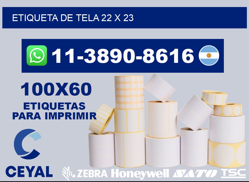 etiqueta de tela 22 x 23