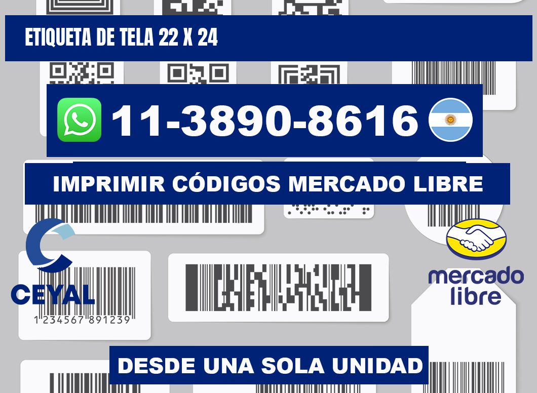 etiqueta de tela 22 x 24
