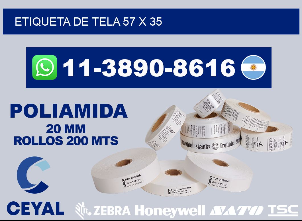 etiqueta de tela 57 x 35