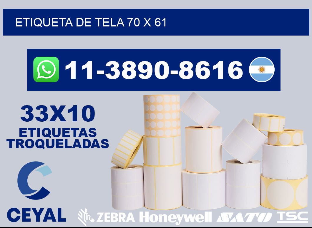 etiqueta de tela 70 x 61