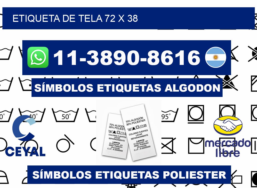 etiqueta de tela 72 x 38