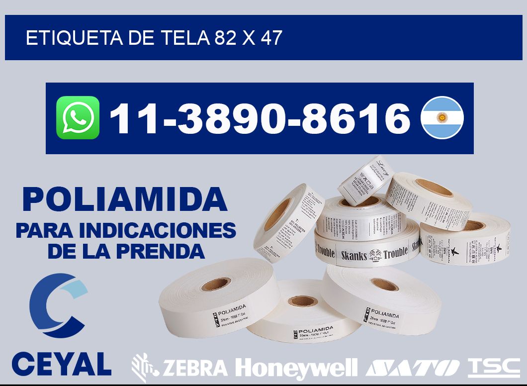 etiqueta de tela 82 x 47