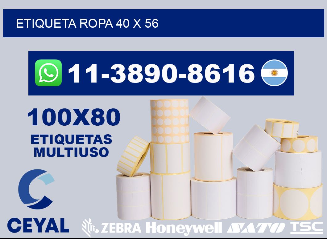 etiqueta ropa 40 x 56