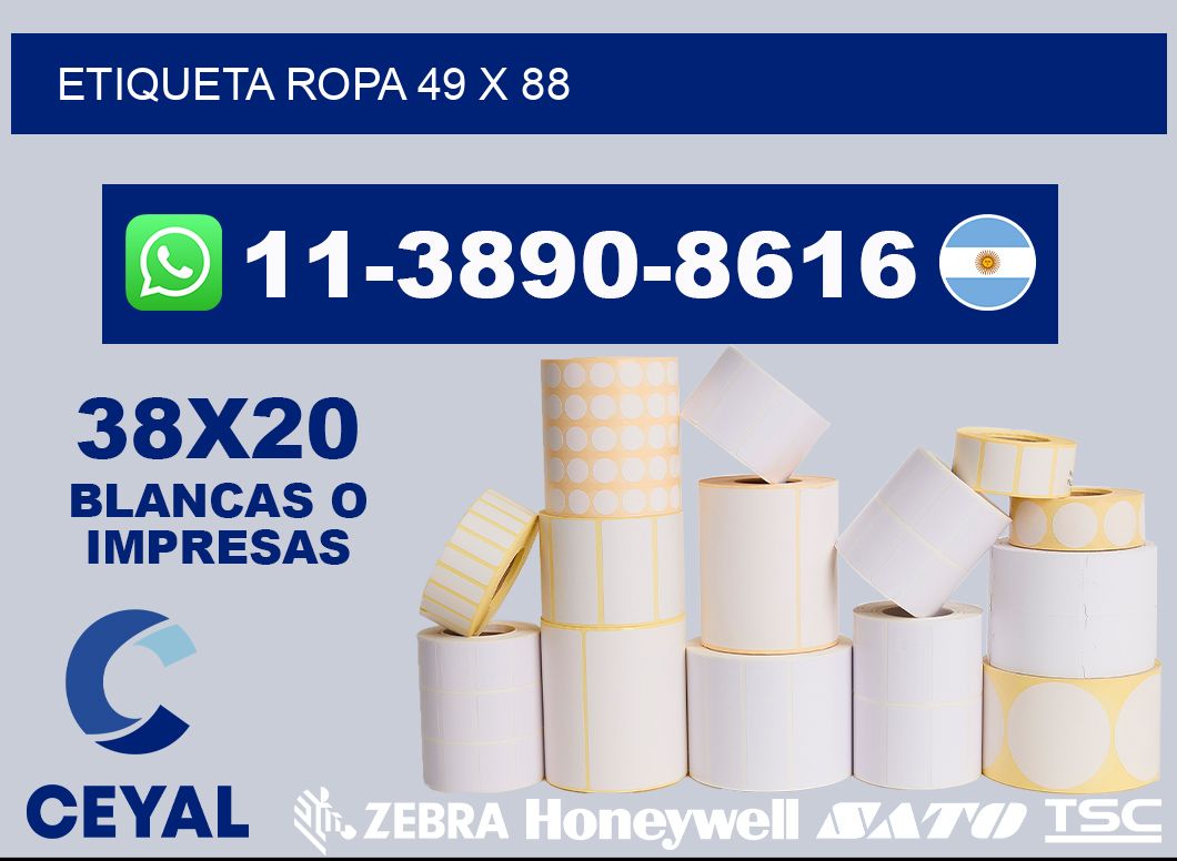 etiqueta ropa 49 x 88