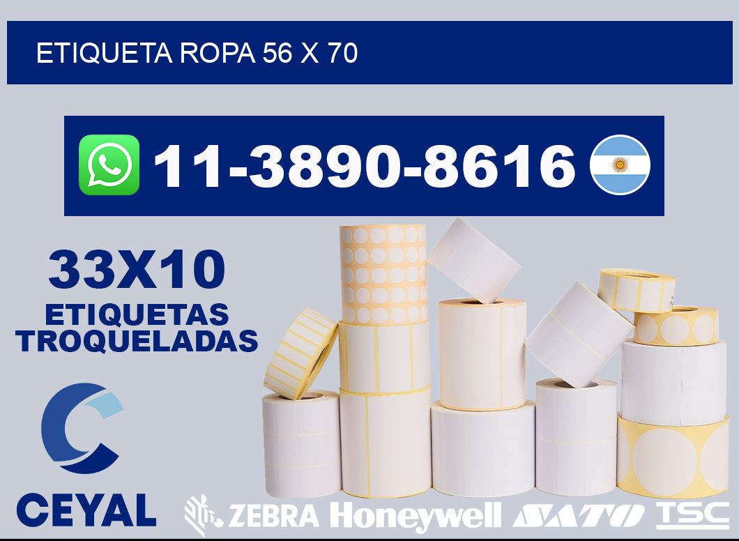 etiqueta ropa 56 x 70