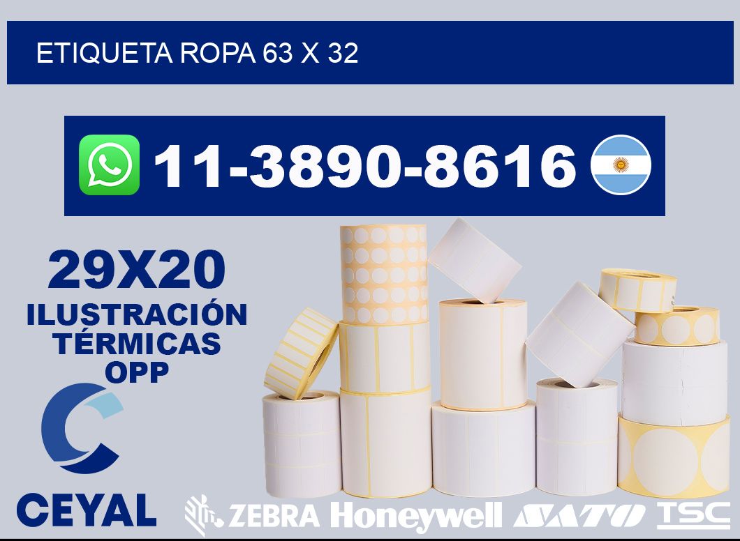 etiqueta ropa 63 x 32