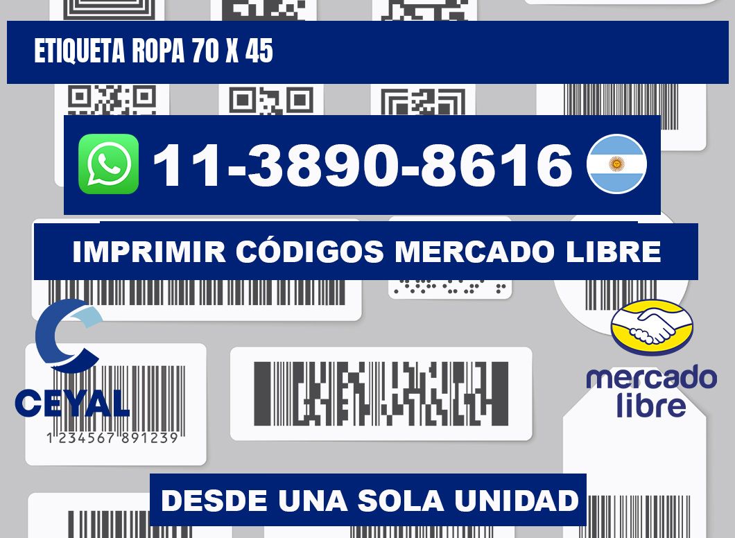 etiqueta ropa 70 x 45