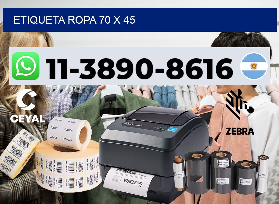 etiqueta ropa 70 x 45