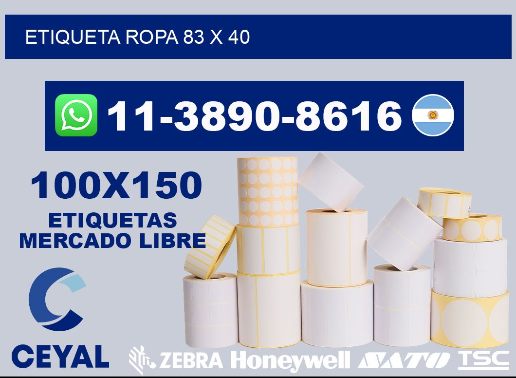 etiqueta ropa 83 x 40