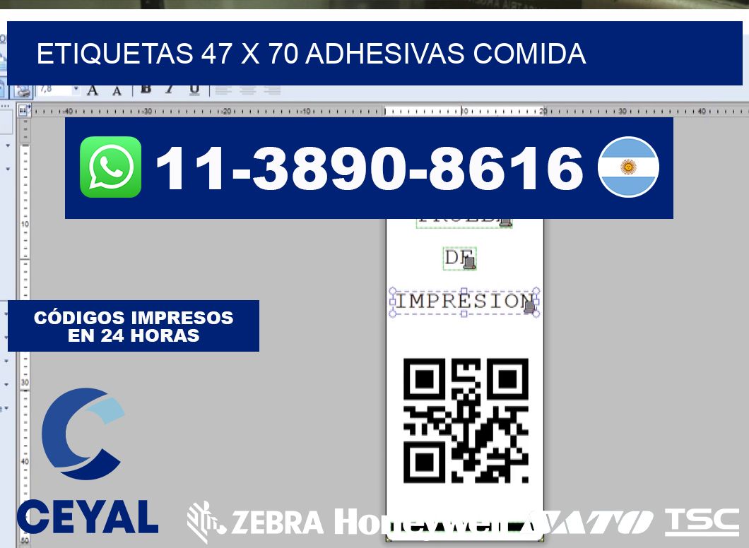 etiquetas 47 x 70 adhesivas comida