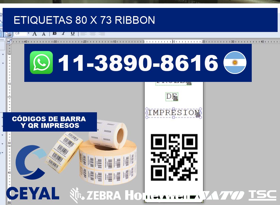 etiquetas 80 x 73 ribbon
