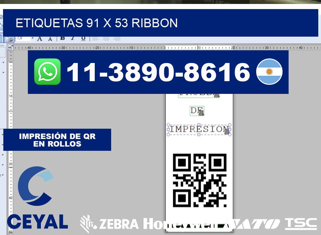 etiquetas 91 x 53 ribbon