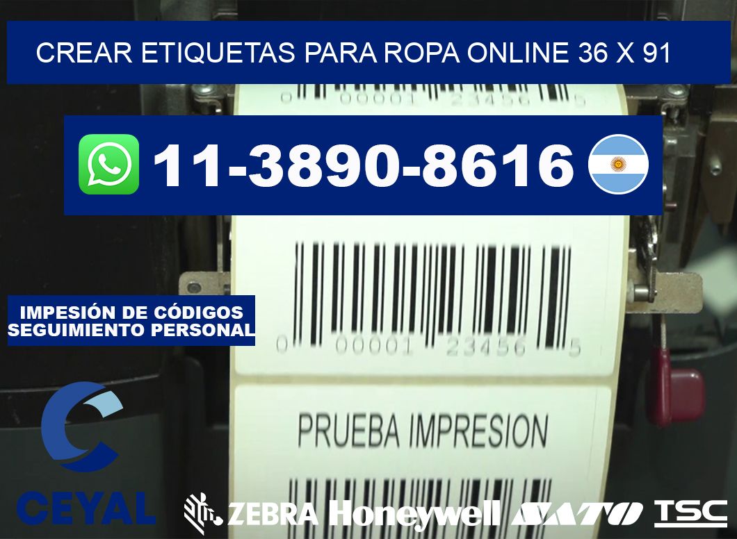 Crear etiquetas para ropa online 36 x 91