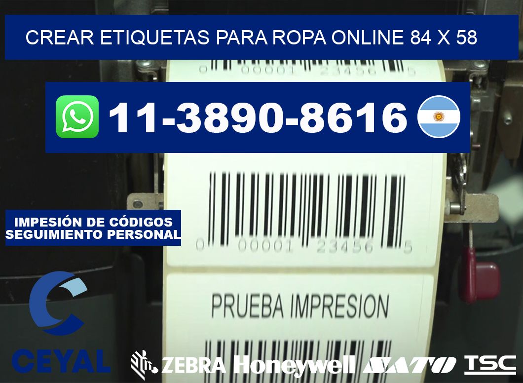 Crear etiquetas para ropa online 84 x 58