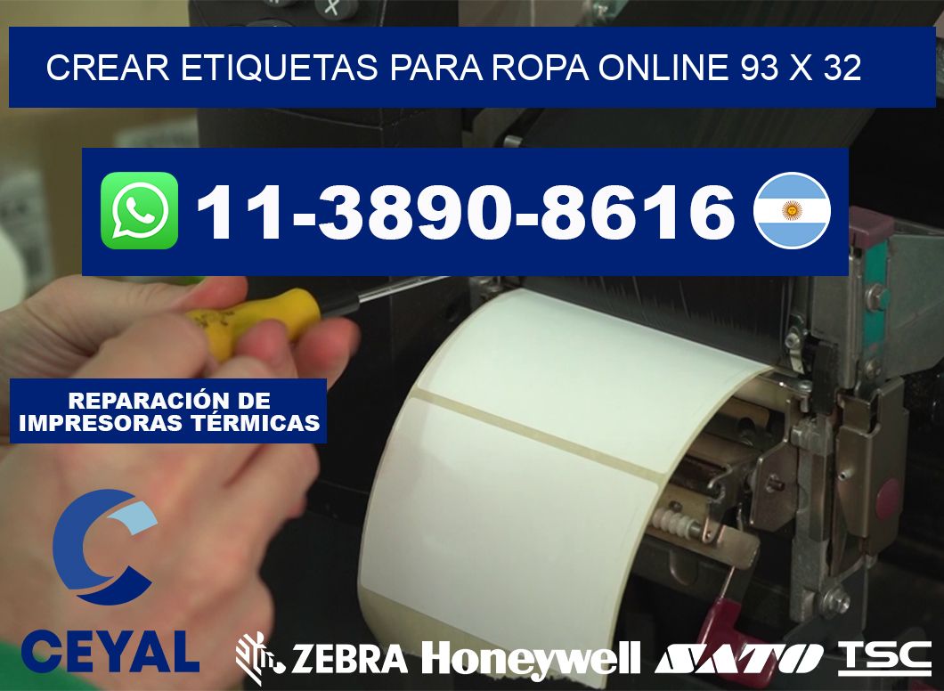 Crear etiquetas para ropa online 93 x 32