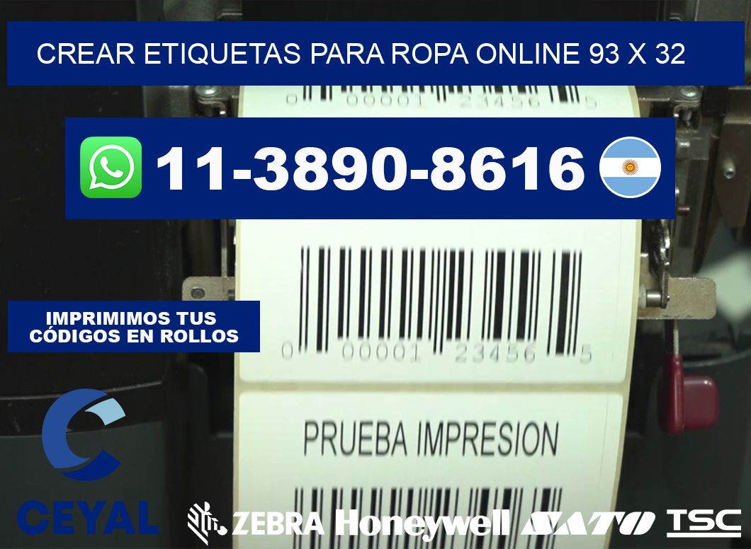 Crear etiquetas para ropa online 93 x 32