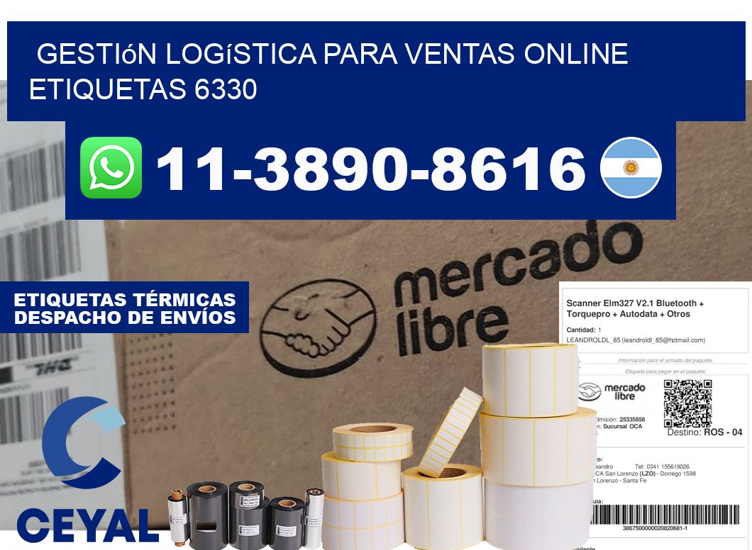 Gestión logística para ventas online  etiquetas 6330