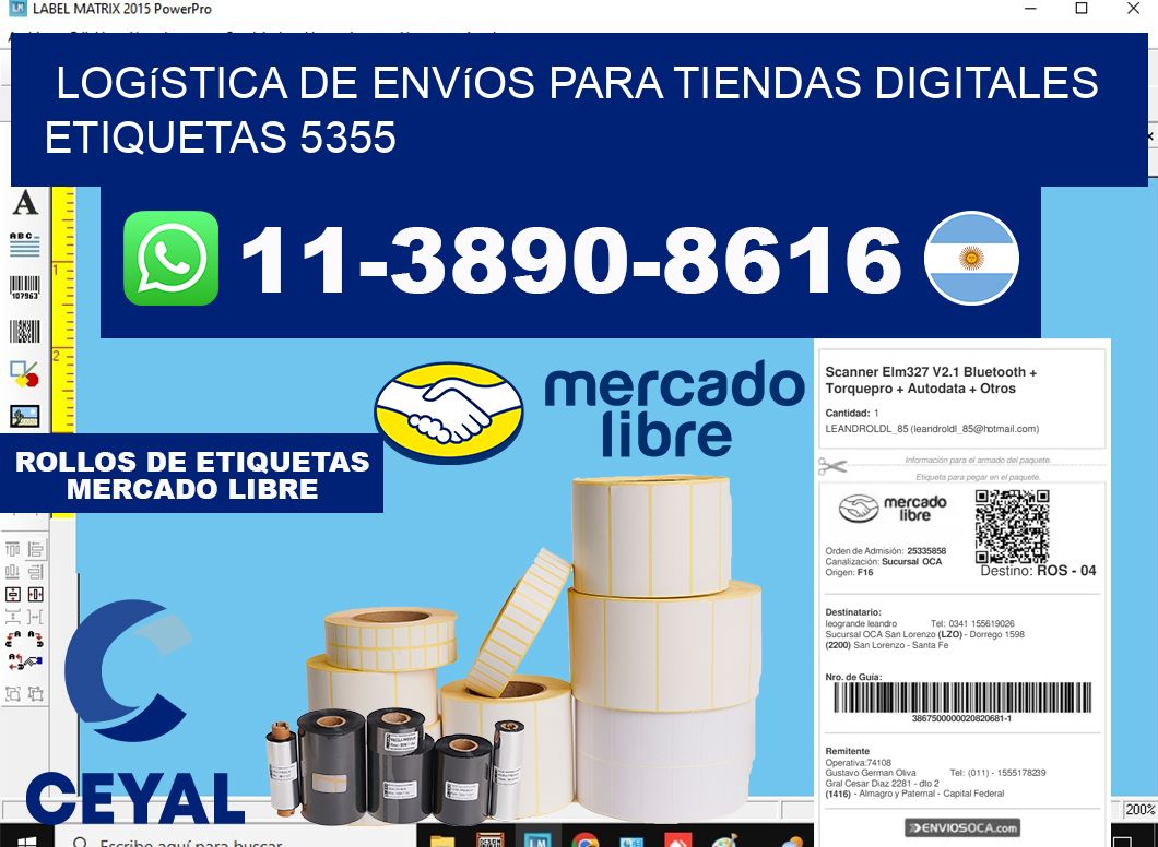 Logística de envíos para tiendas digitales etiquetas 5355