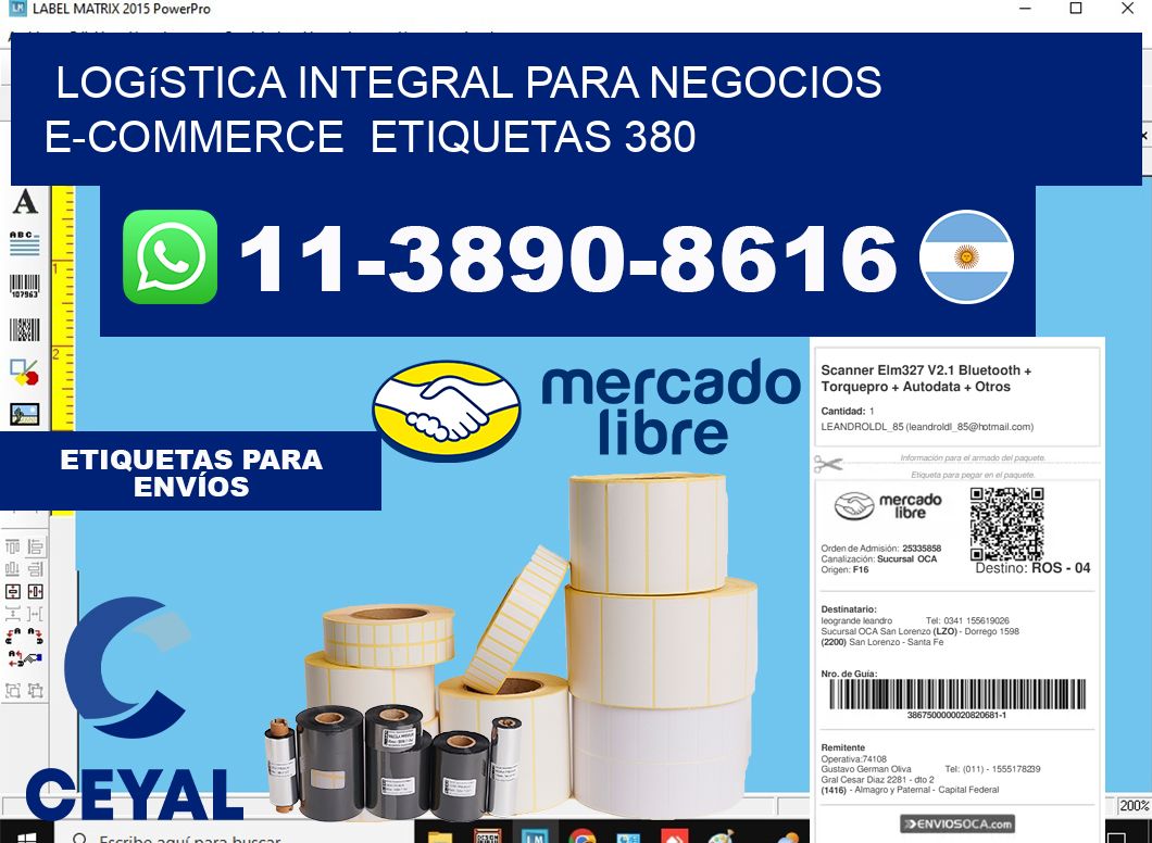 Logística integral para negocios e-commerce  etiquetas 380
