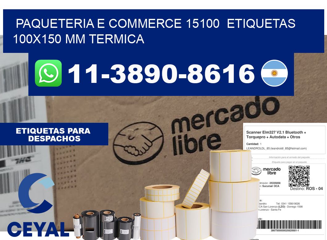 Paqueteria e commerce 15100 etiquetas 100x150 mm termica