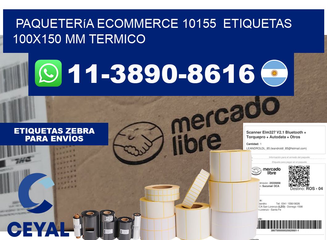 Paquetería eCommerce 10155  etiquetas 100x150 mm termico