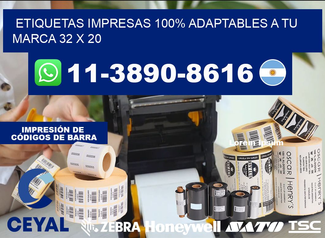 etiquetas impresas 100% adaptables a tu marca 32 x 20