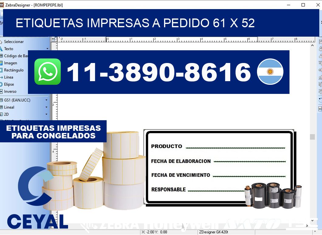 etiquetas impresas a pedido 61 x 52