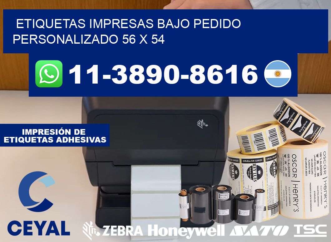 etiquetas impresas bajo pedido personalizado 56 x 54
