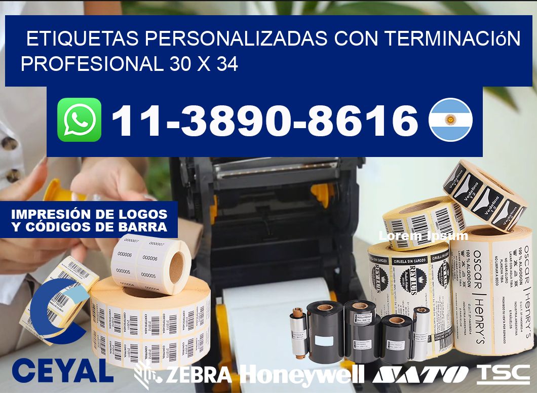 etiquetas personalizadas con terminación profesional 30 x 34