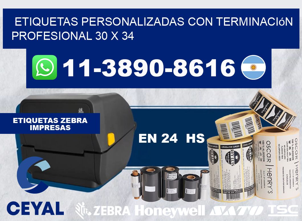 etiquetas personalizadas con terminación profesional 30 x 34