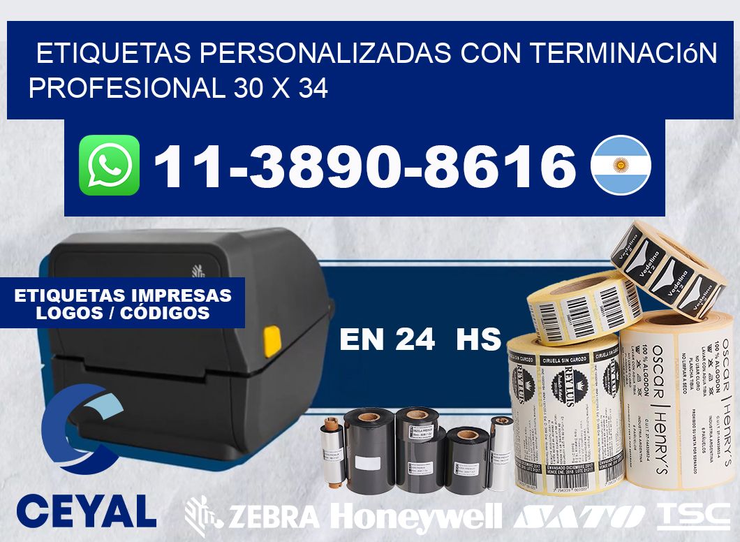 etiquetas personalizadas con terminación profesional 30 x 34