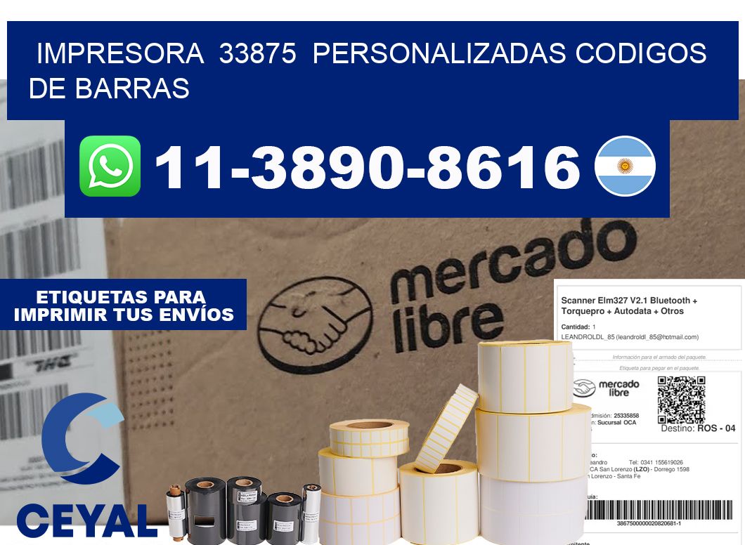 impresora  33875  personalizadas codigos de barras