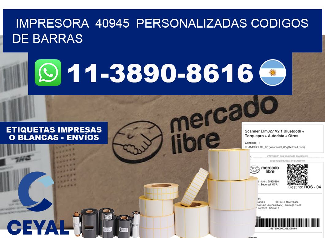 impresora 40945 personalizadas codigos de barras
