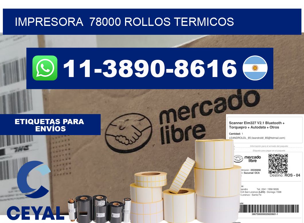impresora 78000 rollos termicos