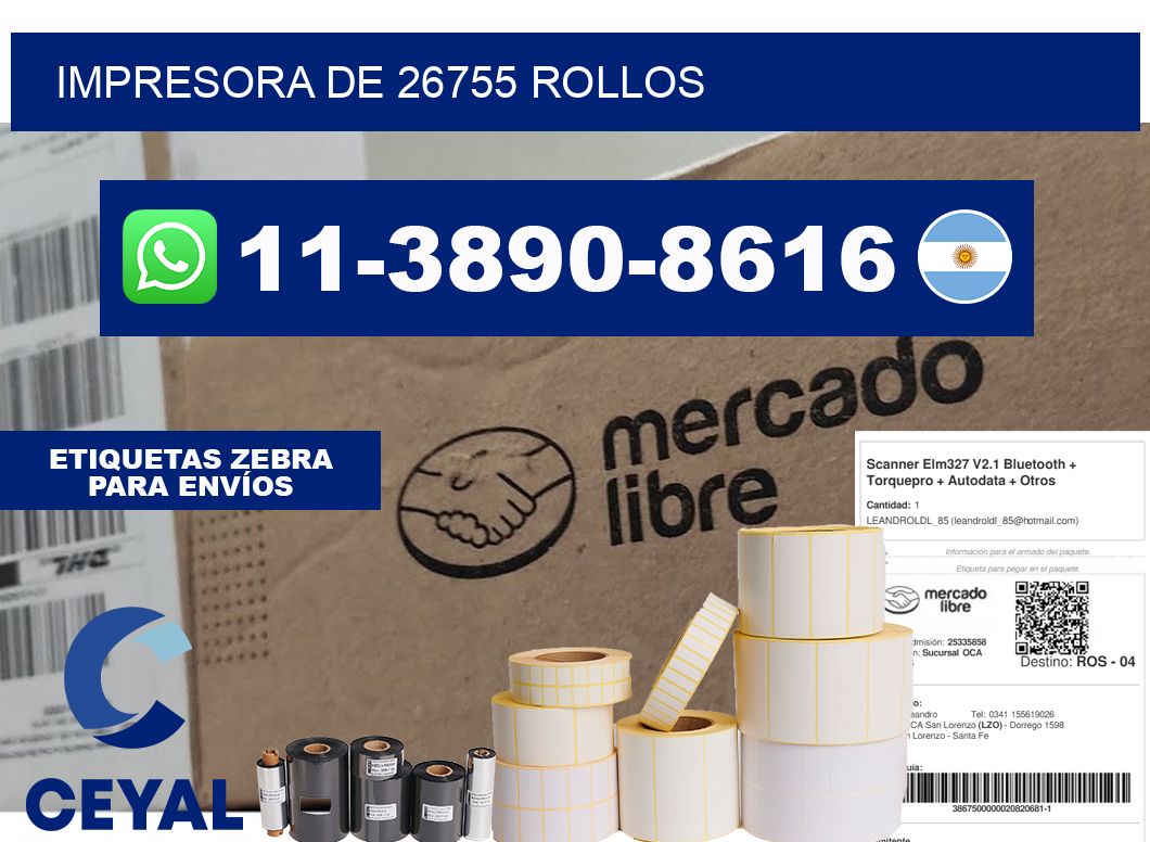impresora de 26755 rollos