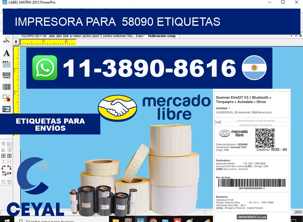 impresora para 58090 etiquetas
